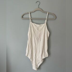 Wild Fable - Cream Ribbed Spaghetti Strap Bodysuit